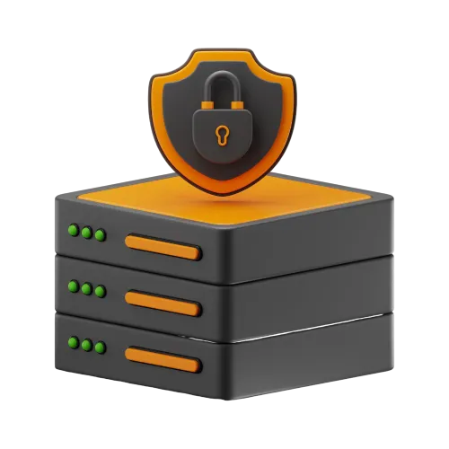 Firewall-Server mit Sicherheitsschild